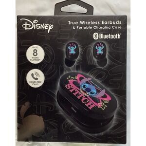 DISNEY STITCH True Wireless Earbuds & Portable Charging Case Bluetooth NEW